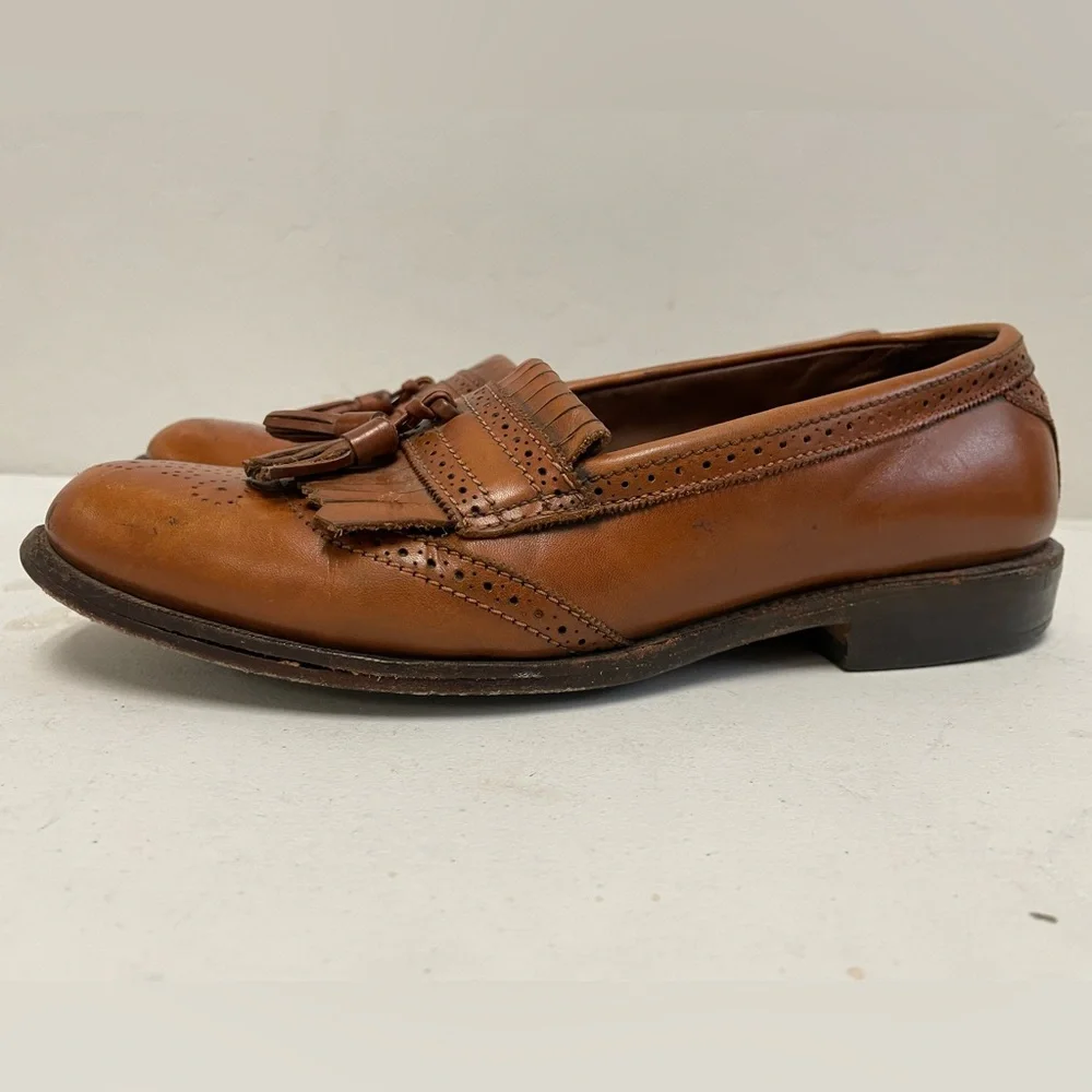 ALLEN EDMONDS Made In USA‎ Bridgeton Tassel Kiltie Loafer in Brown Size 8 C